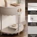 Whitewash Scalloped Skirt Half Moon Modern Entryway Console Table w/ Storage New