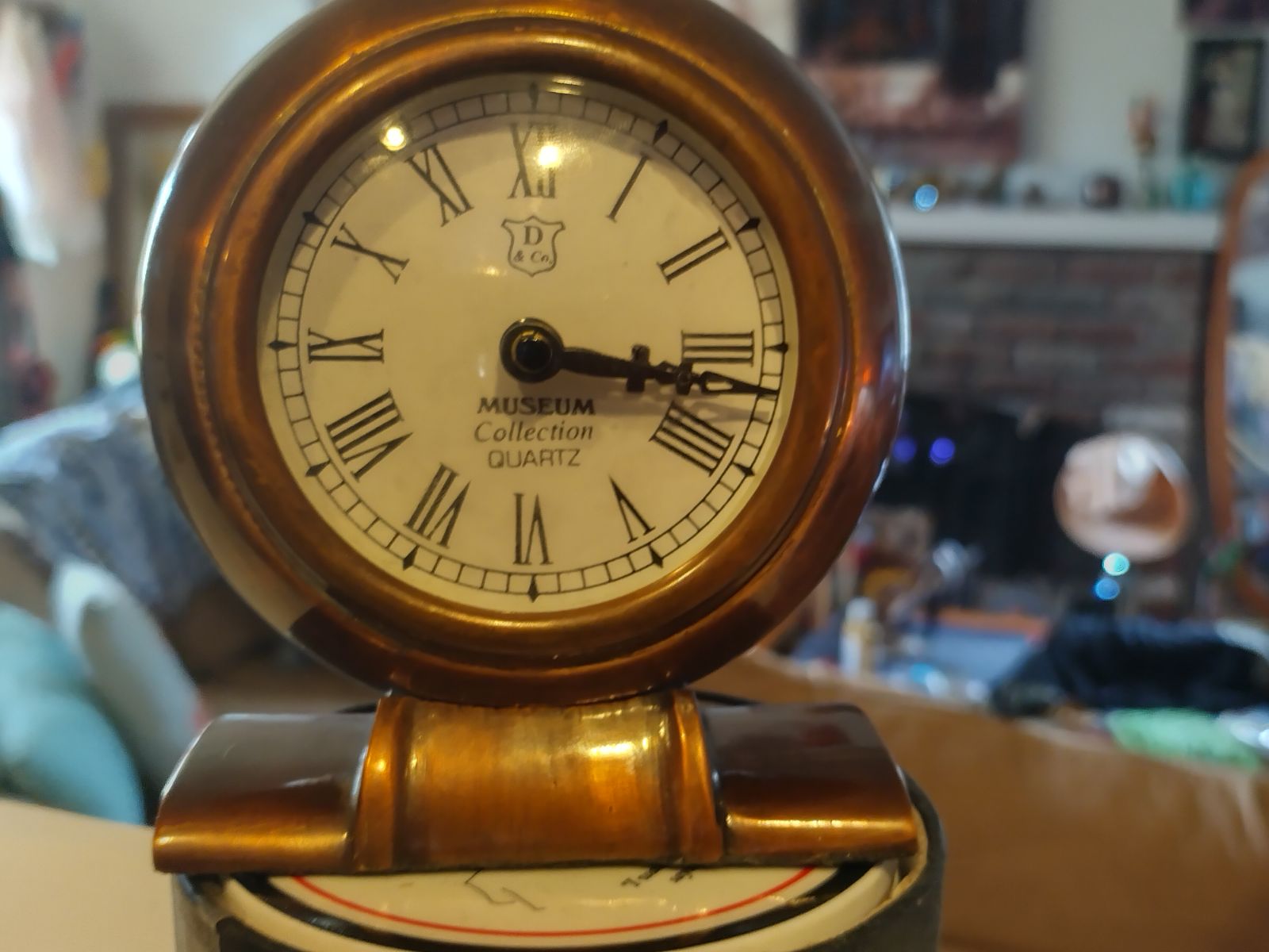 Vintage D & Co. Museum collection brass desk clock