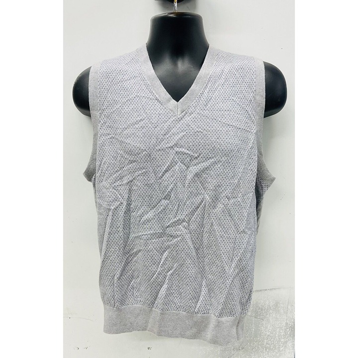 Fairway & Greene Men’s SZ. L Sweater Vest 100% Italian Merino Wool Gray/Blue NWT