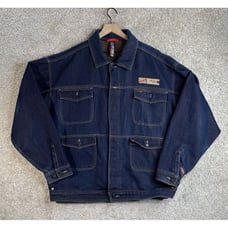 Willie Esco Denim Dungarees Jacket Men's Size 2XL Blue Y2K Baggy Relaxed Fit