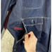 Willie Esco Denim Dungarees Jacket Men's Size 2XL Blue Y2K Baggy Relaxed Fit