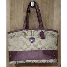 Coach Signature Stripe Diaper Baby Bag Multifunction Tote, Rare Mauve GUC