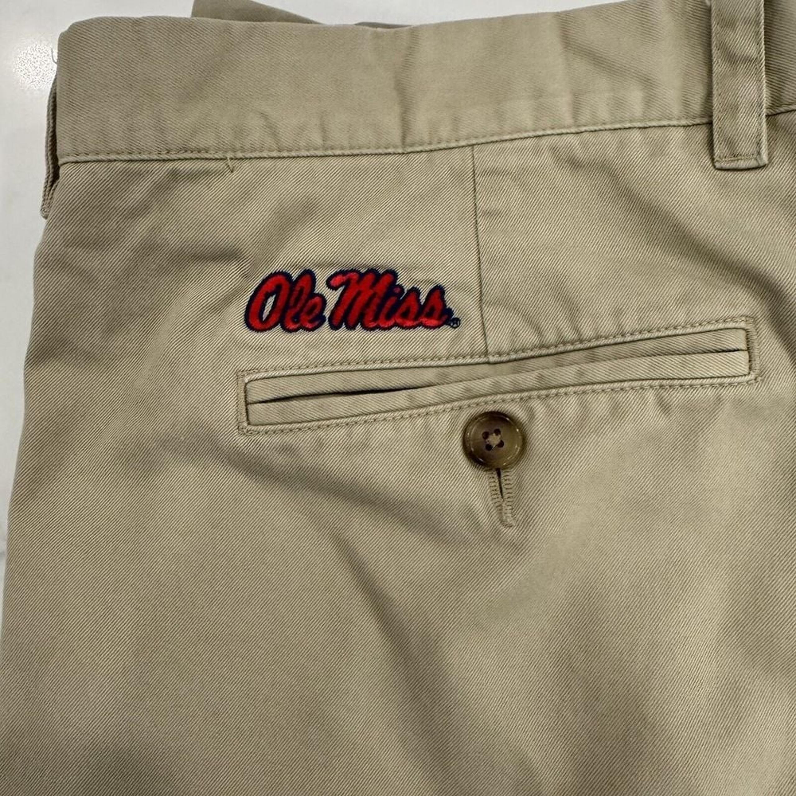 University Of MS Southern Tide Skipjack Chino Pants Mens 38x32 Khaki Pima Cotton