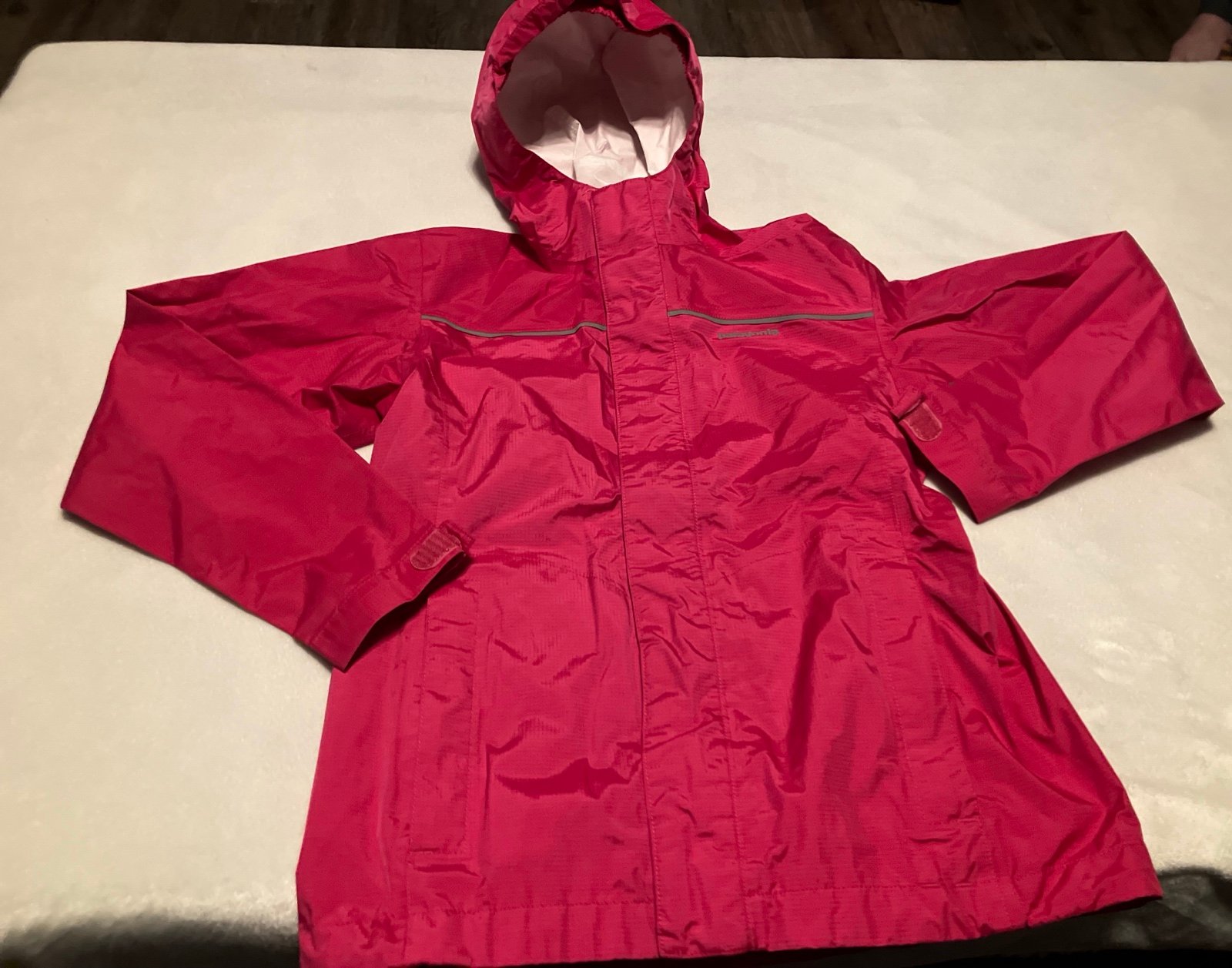 Pink Patagonia rain jacket