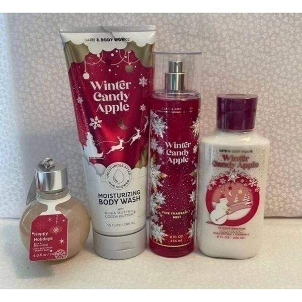 Bath and Body Works WINTER CANDY APPLE 4 Pc Set