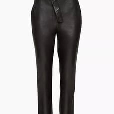 Baboon Belted Tie-front Vegan Leather pants