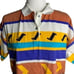 Vintage 80s 90s IXSPA Short Sleeve Polo Shirt M Multi Stripe Surf
