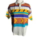 Vintage 80s 90s IXSPA Short Sleeve Polo Shirt M Multi Stripe Surf
