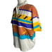 Vintage 80s 90s IXSPA Short Sleeve Polo Shirt M Multi Stripe Surf