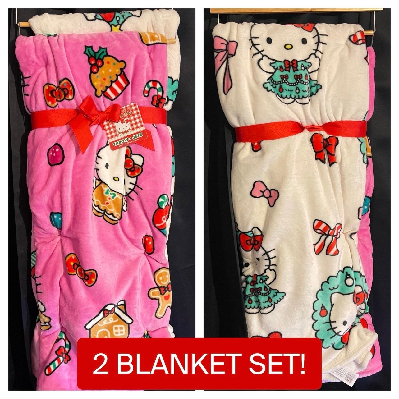 Hello Kitty Christmas Throw Blanket Set