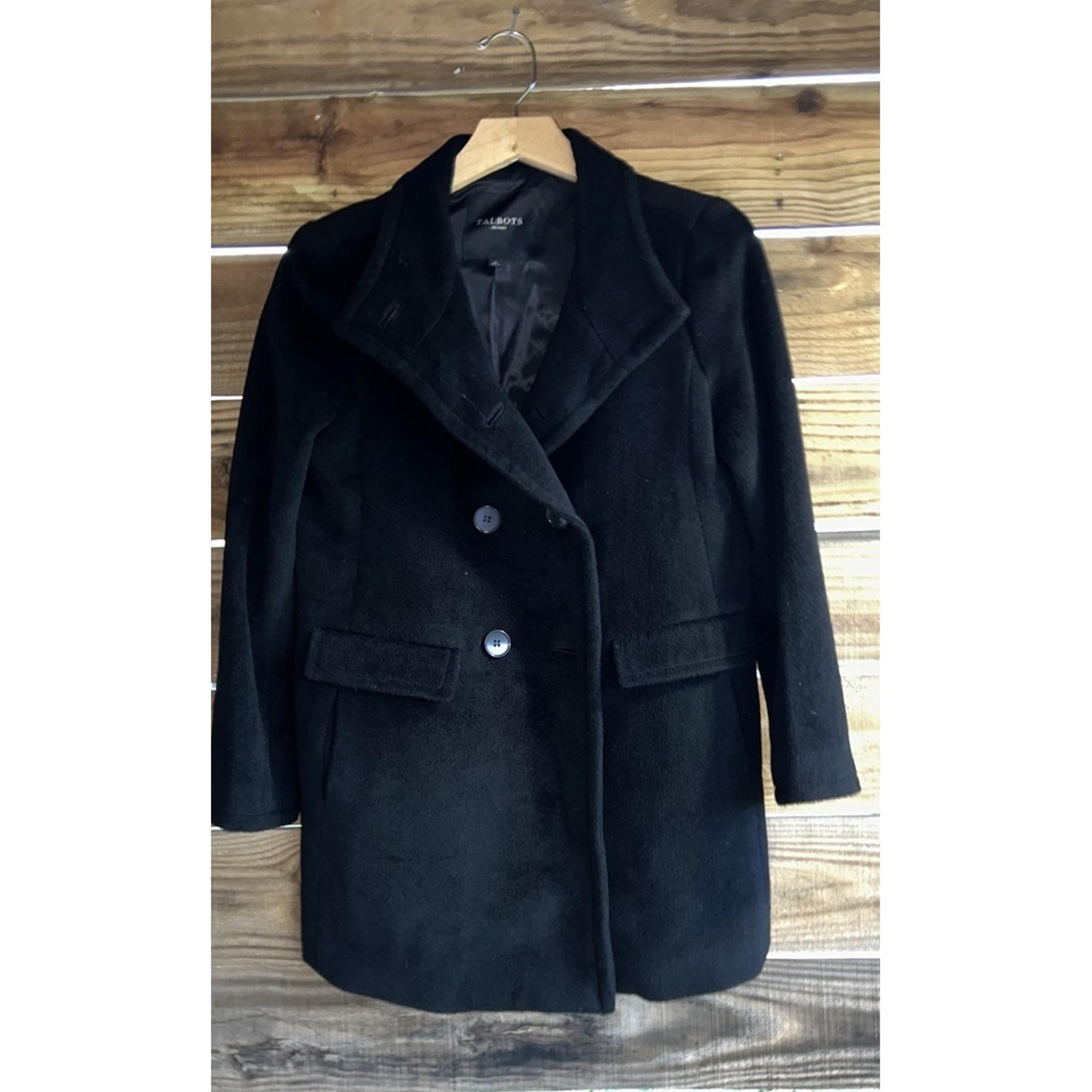 Talbots 2P Black Peacoat Alpaca/Wool EXCELLENT CONDITION