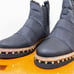 NWT Free People Atlas Puffer Chelsea Boot 38 / 8 Black Studded Scallop Leather