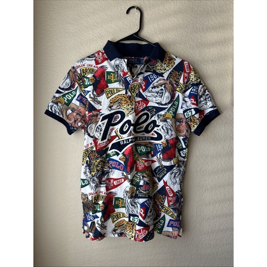 Polo Ralph Lauren Collegiate Mascot Pennant 1967 Polo Shirt Men’s Size Small
