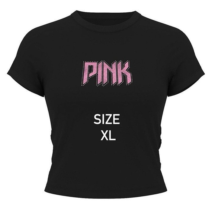 VS PINK BLACK BLING LOGO BAND CAPSULE RETRO COTTON TEE SIZE XL