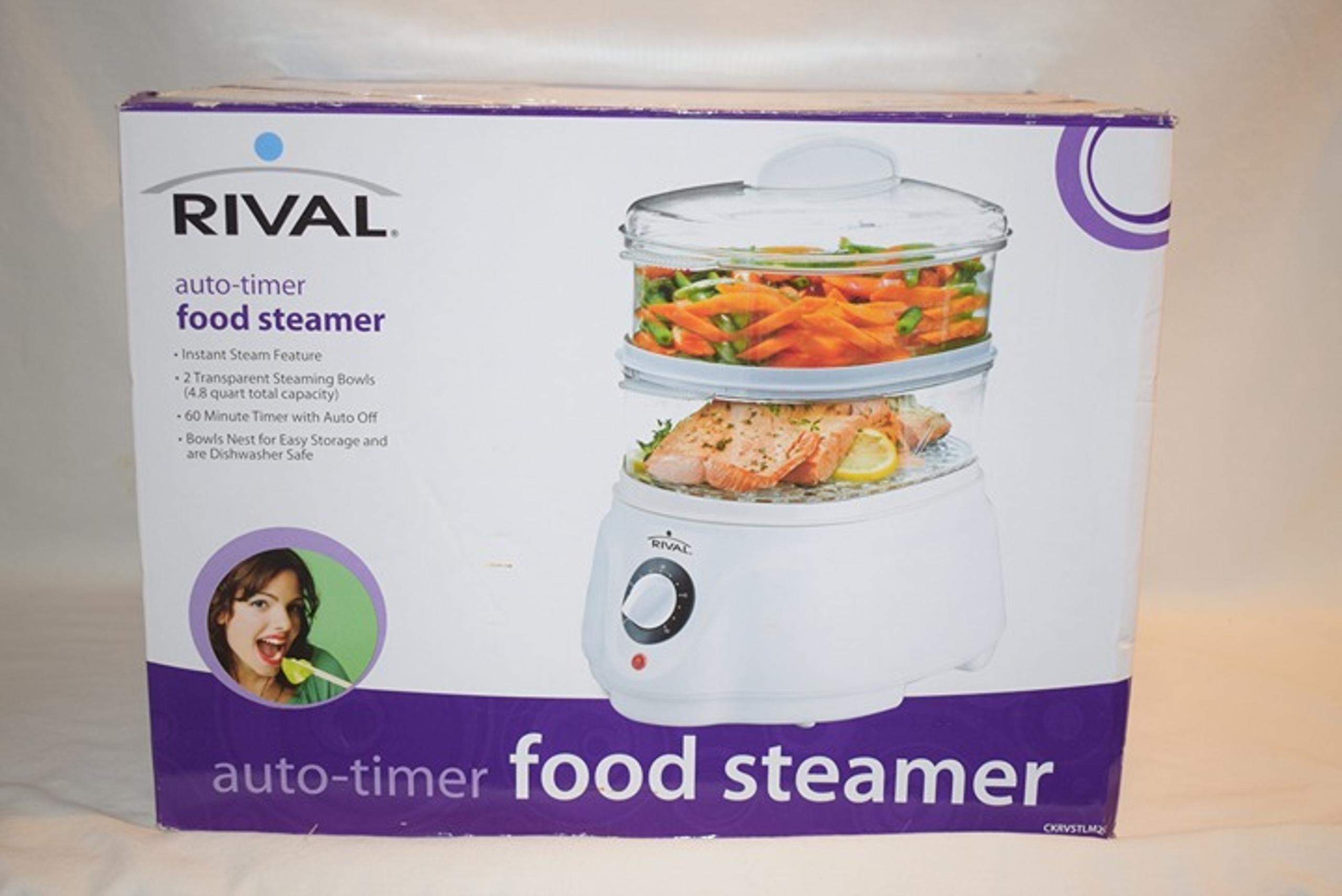 NIB 2010 Rival Auto Timer Double Bowl Food Steamer CKRVSTLM21