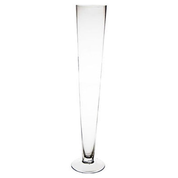 6 pcs 24 Clear Glass Trumpet Pilsner Vase Wedding Centerpiece Diameter 4