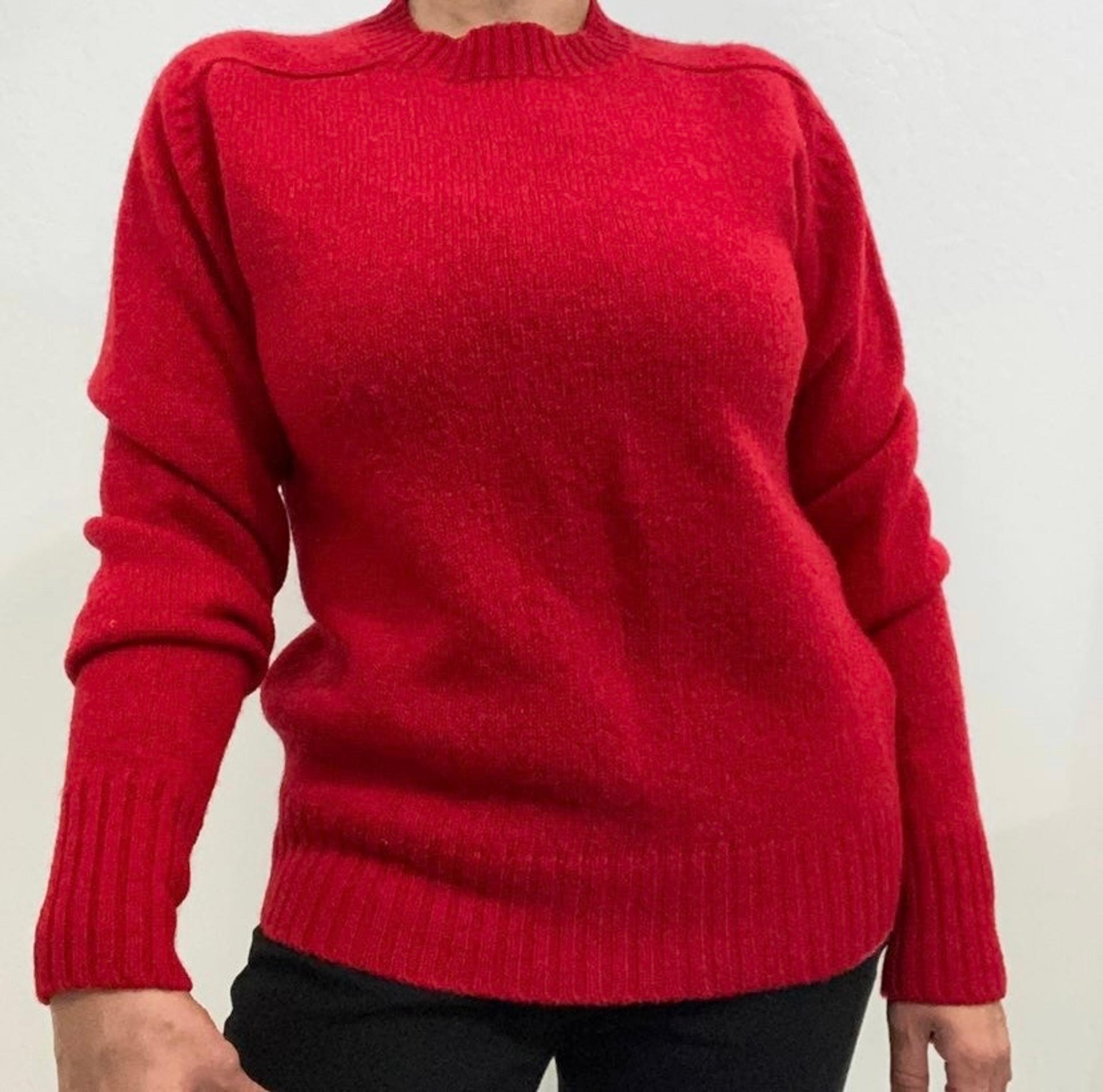 Macy’s Men’s Store Vintage S Red Wool Knit Pullover Crewneck Sweater