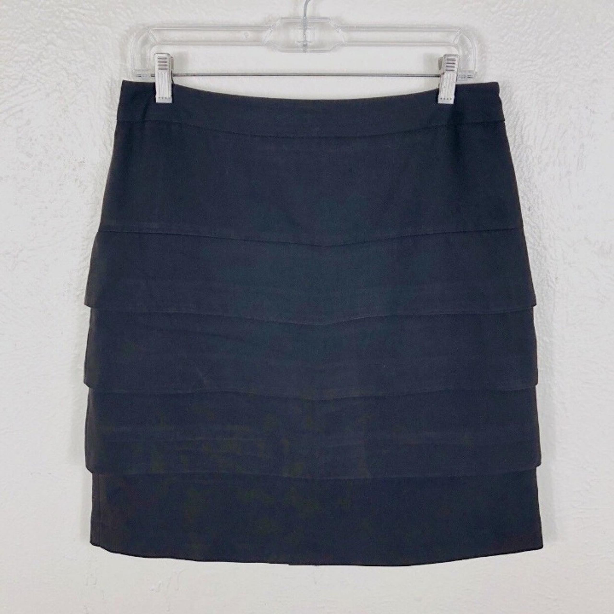 Worthington Size 8 Skirt Black Tiered