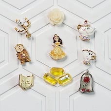 Reserved Listing - Beauty & the Beast Charm Set w Med Chocolate Locket