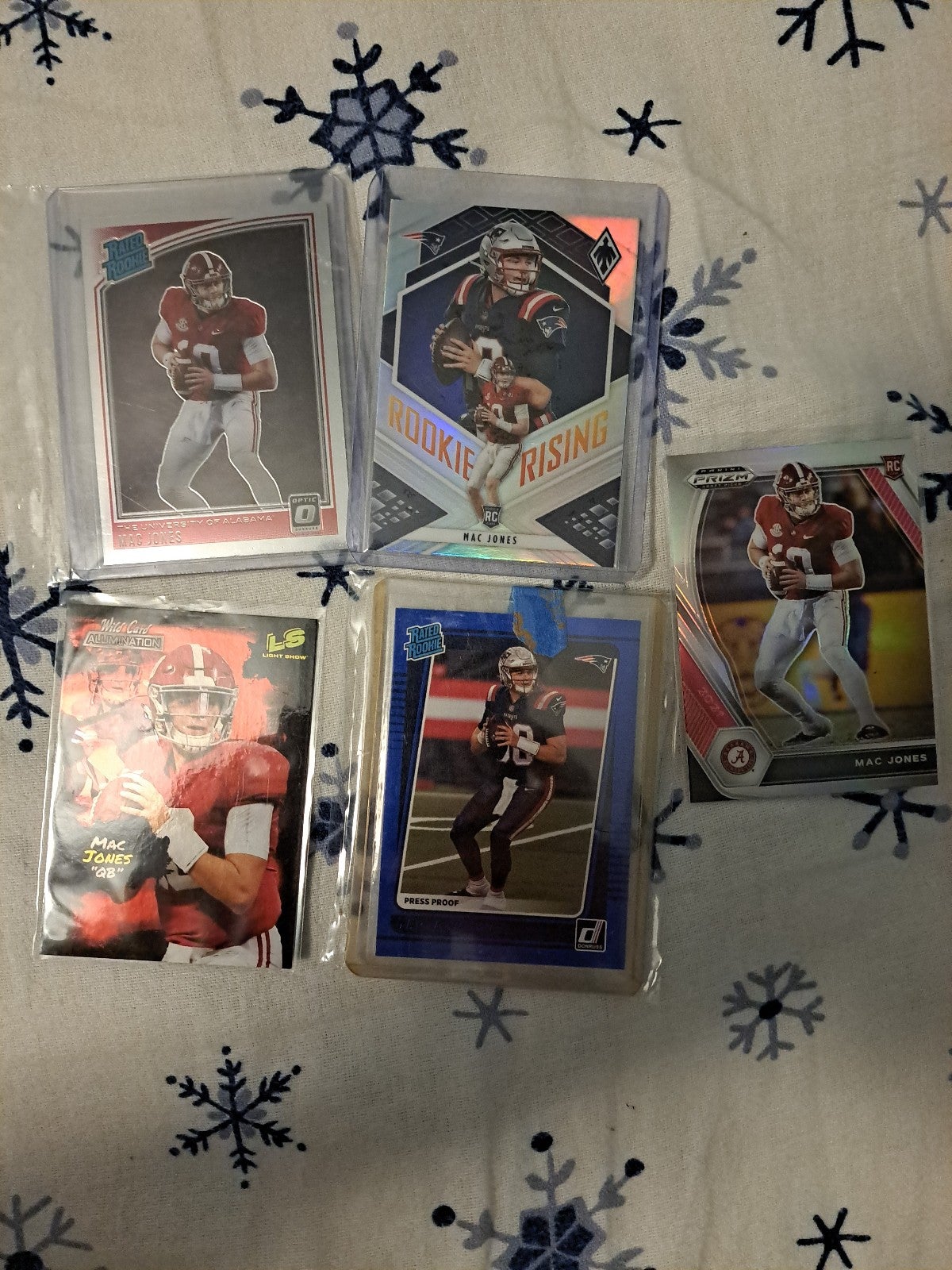 lot of 5 Mac Jones Rookie Cards