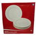 JC Penney Home Collection Double Gold Band White Dinner Plates NEW in Box NOS