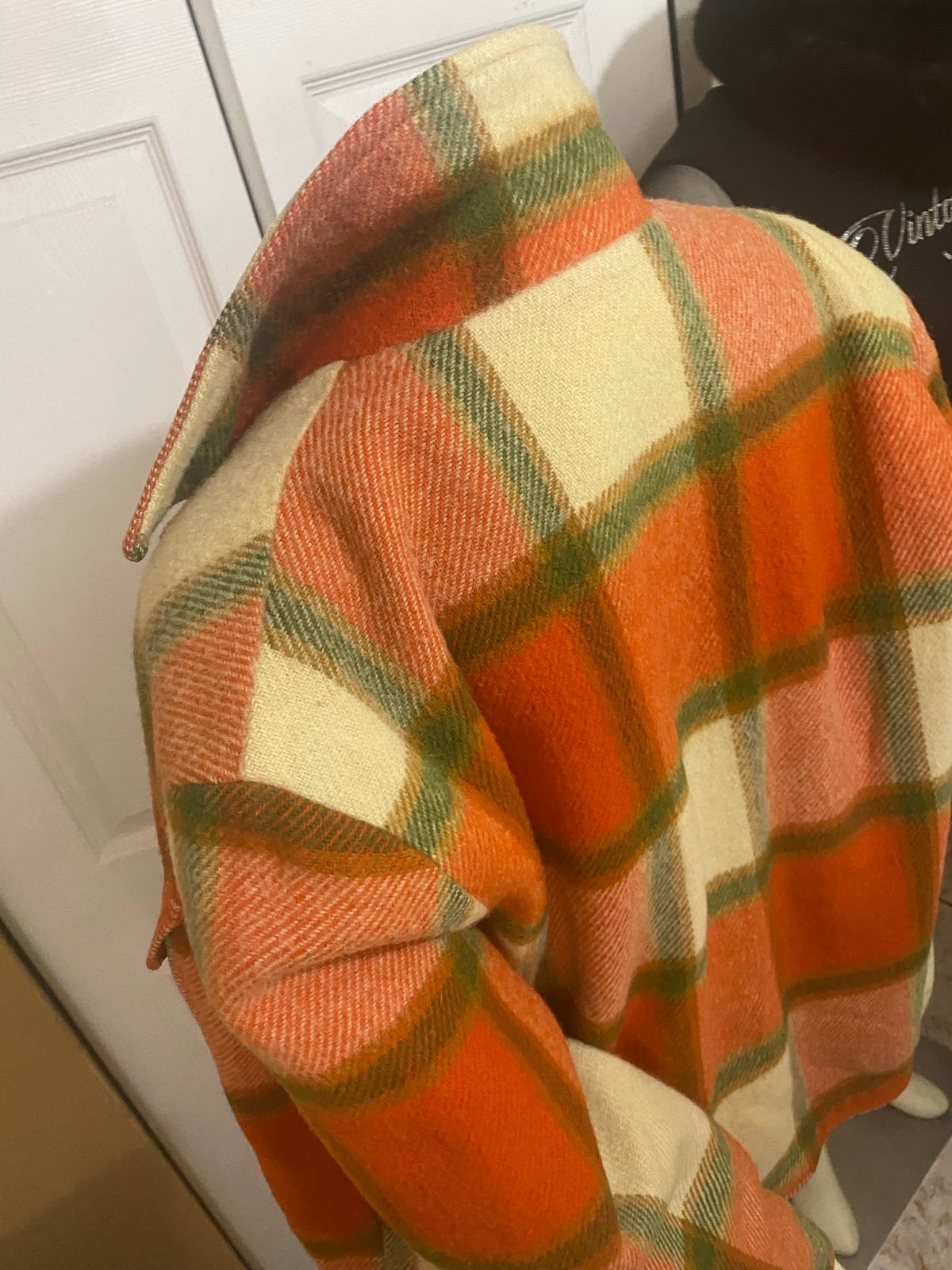 Vintage Wool Shanhouse Original orange burnt brown button lined wool coat