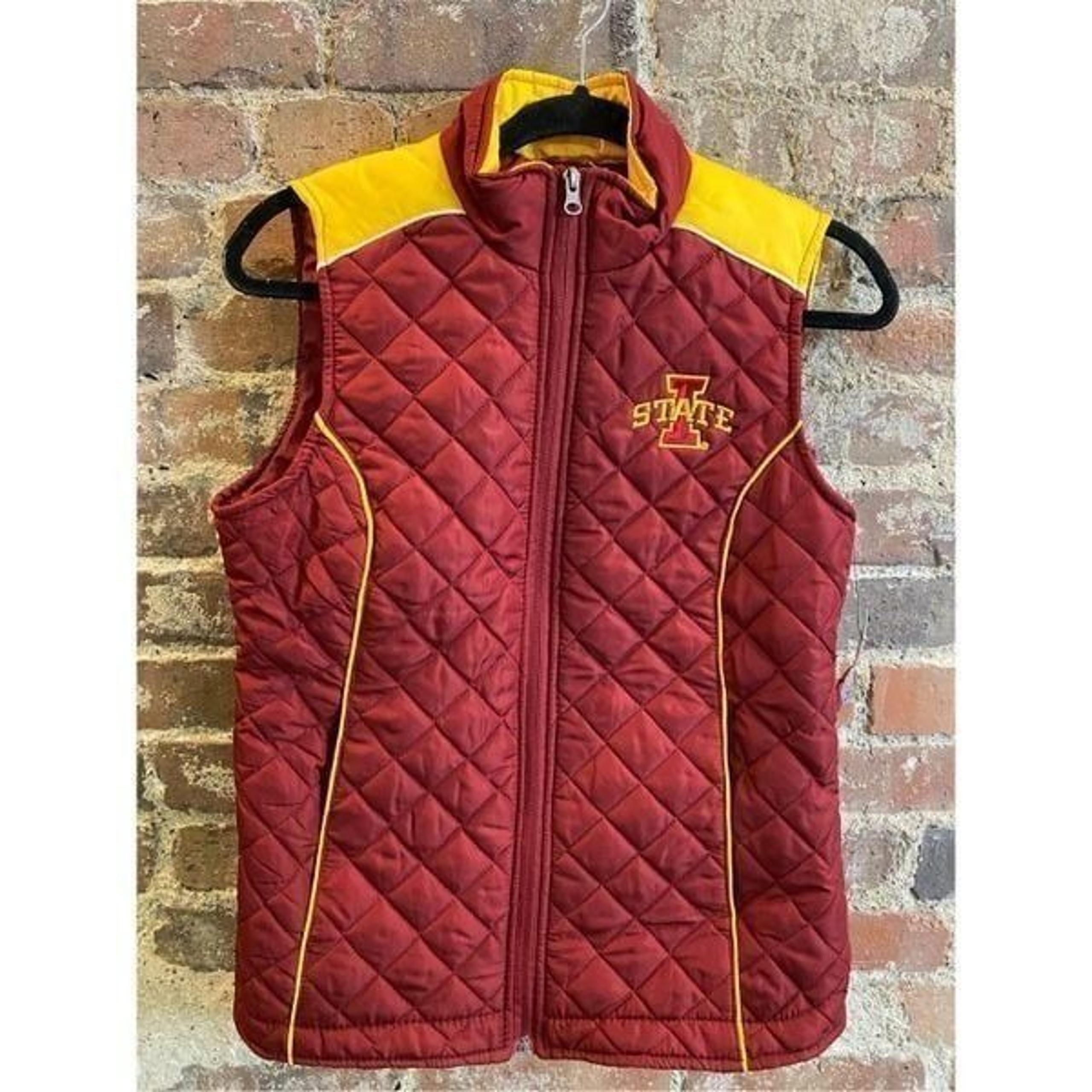 Iowa State Cyclones Red/Gold Quilted Vest Women’s SZ Small NWT - G-III Sports by