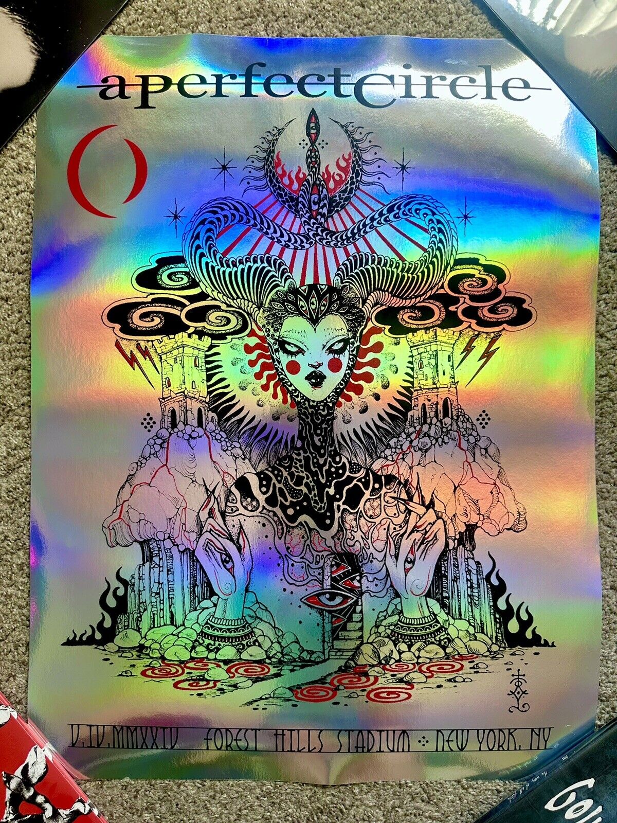 A Perfect Circle Sessanta RAINBOW FOIL Poster 2024 Forest Hills New York NY RARE