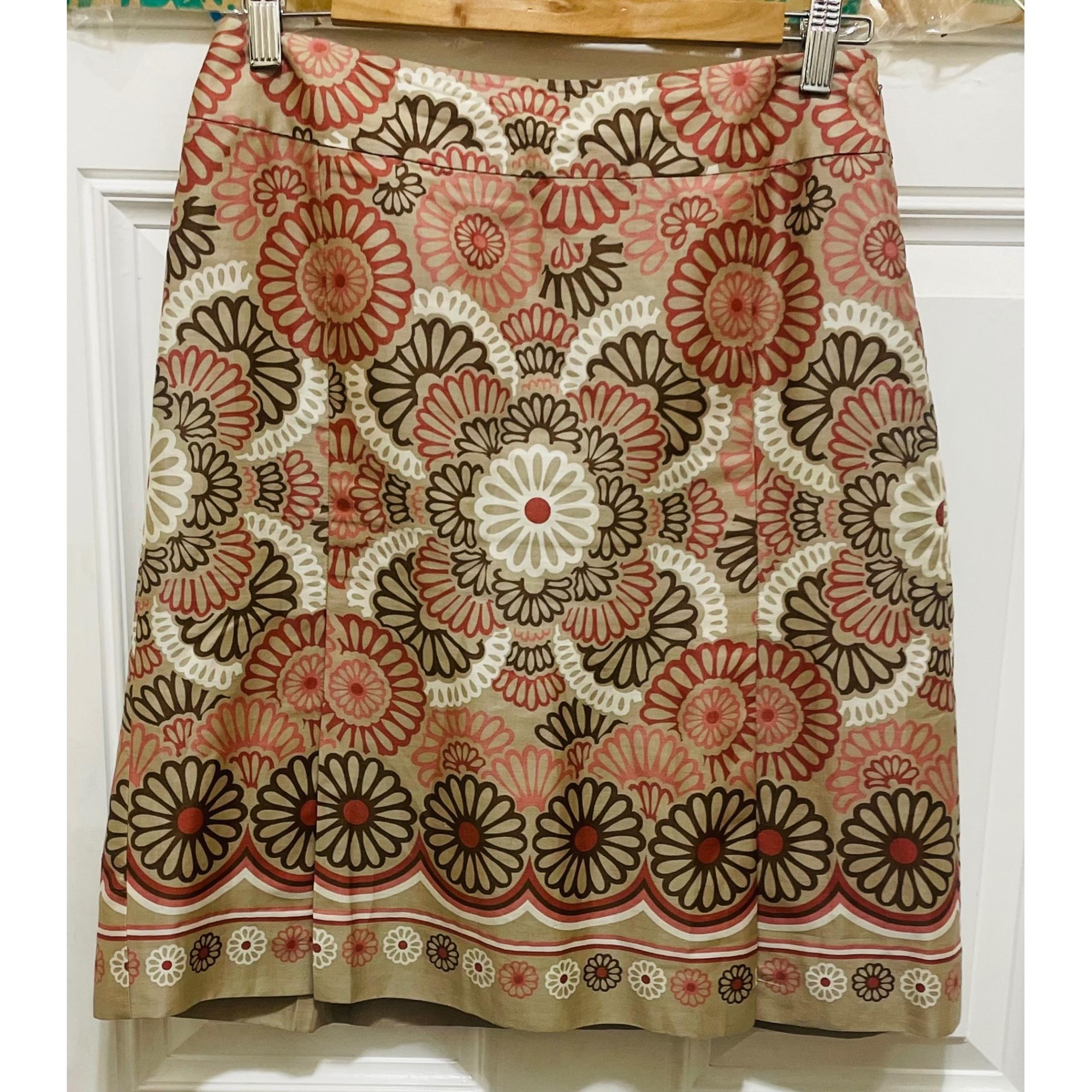 Ann Taylor LOFT Floral Print Skirt A-Line Casual Career Size 6P