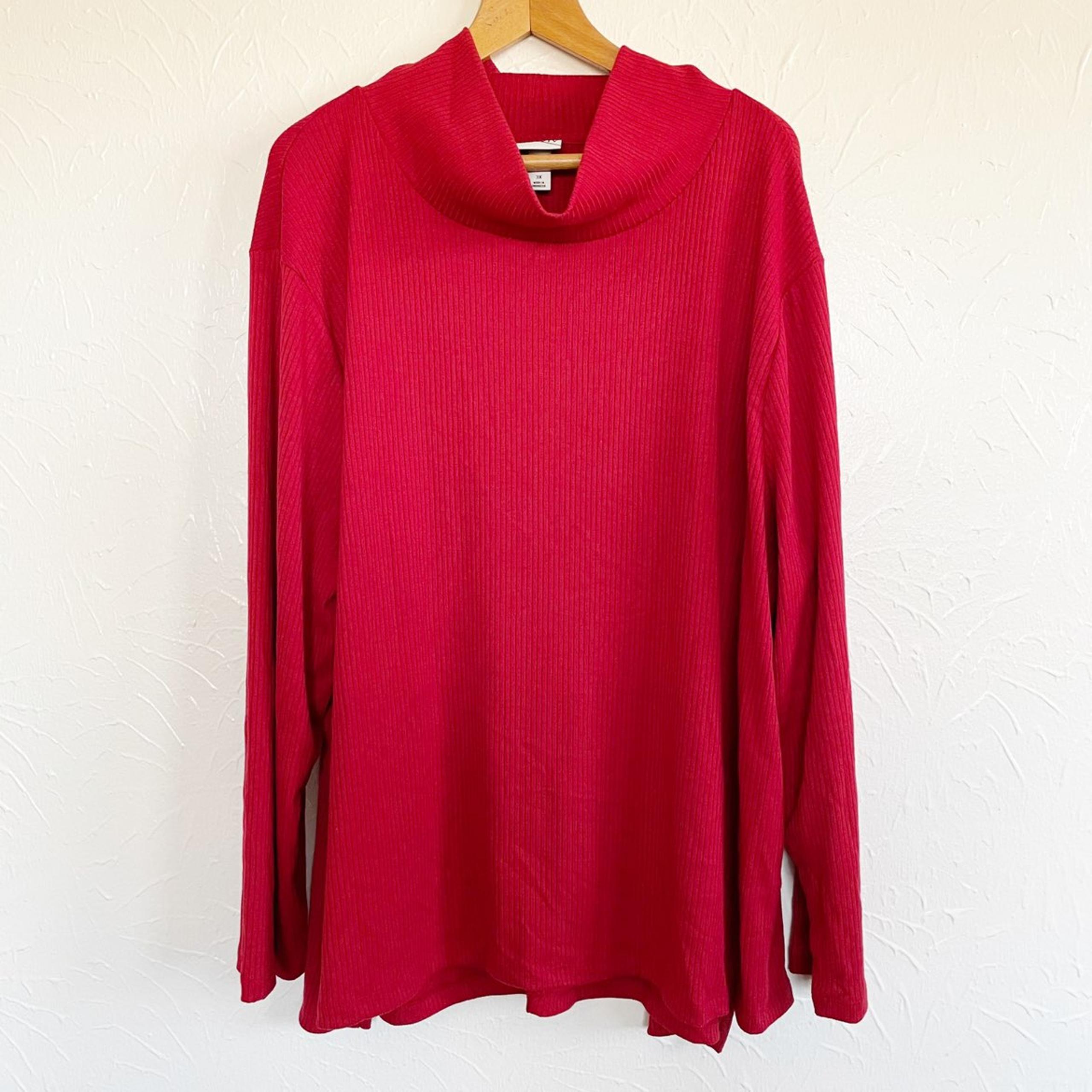 Ava & Viv Mock Neck Red Sweater 3X