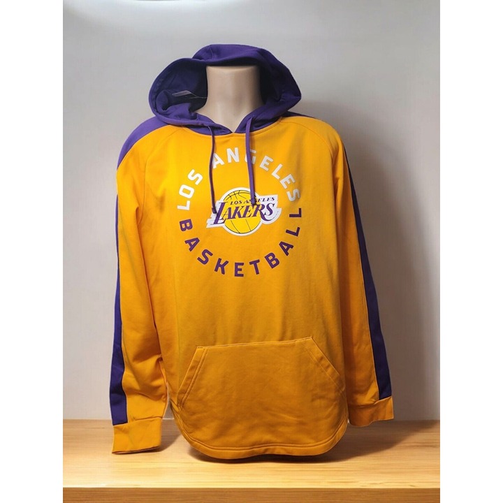 Los Angeles Lakers NBA Official Merch Hoodie Jacket - Yellow & Purple, Size XL,