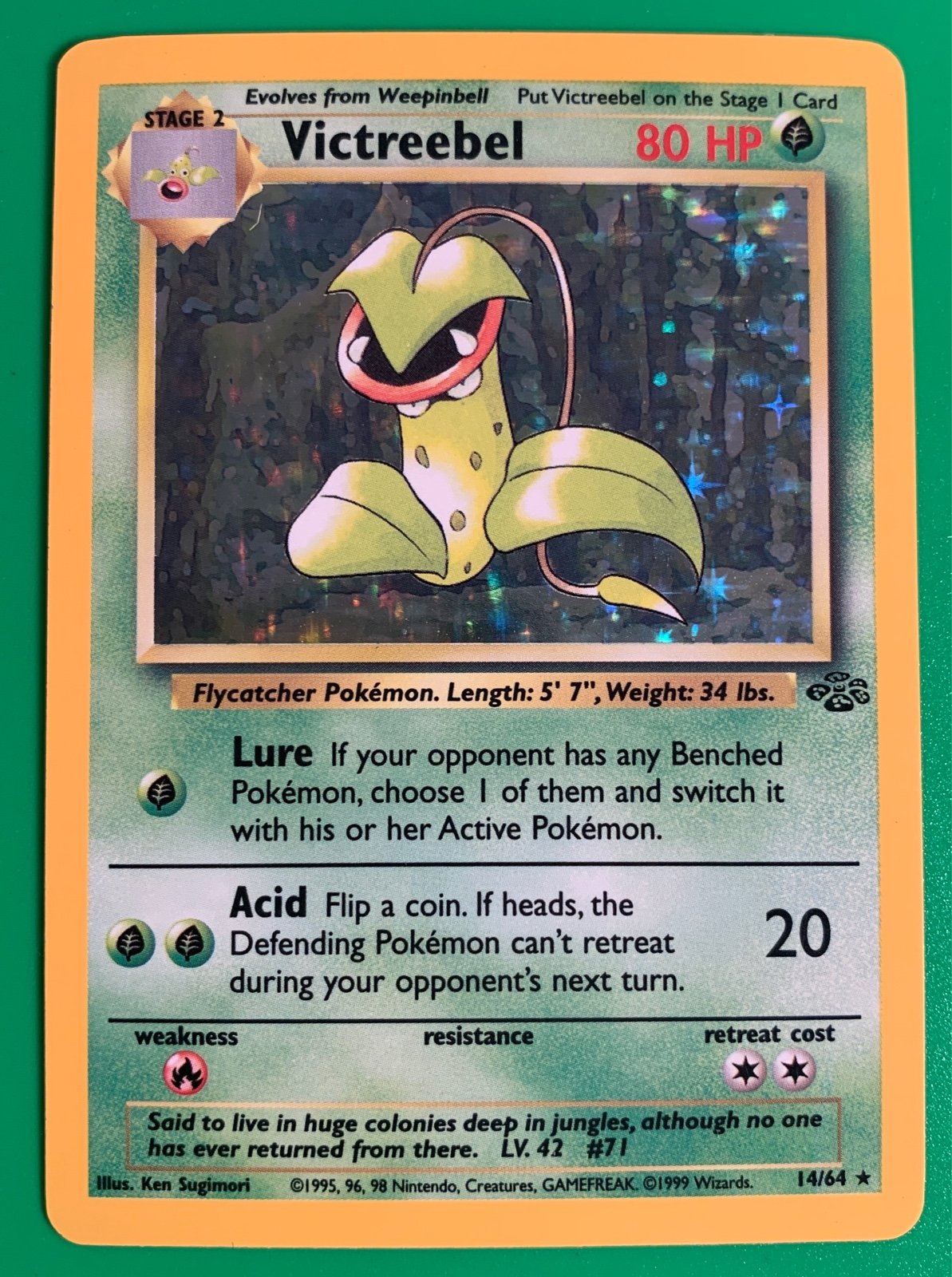 Pokémon Victreebel Jungle 14/64 Rare Holo