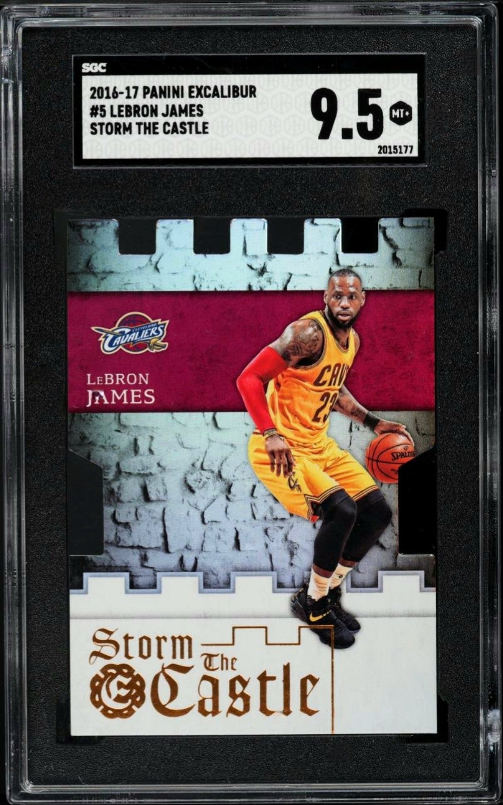 2016 PANINI EXCALIBUR STORM THE CASTLE LEBRON JAMES #5 SGC 9.5 MINT+