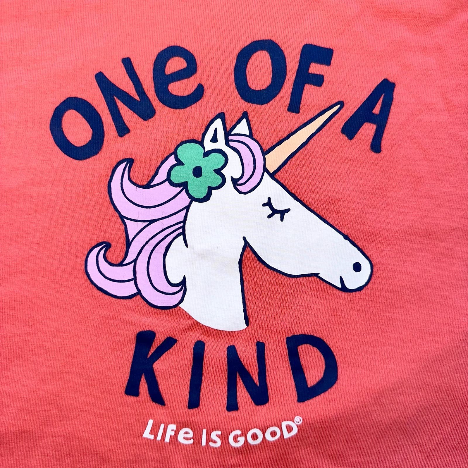 NWOT Girl’s XXL Life Is Good LS Hooded Unicorn Graphic TShirt
