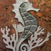 New Metal Seahorse with Coral Wall Decor Indoor Art Sculpture.