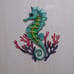 New Metal Seahorse with Coral Wall Decor Indoor Art Sculpture.