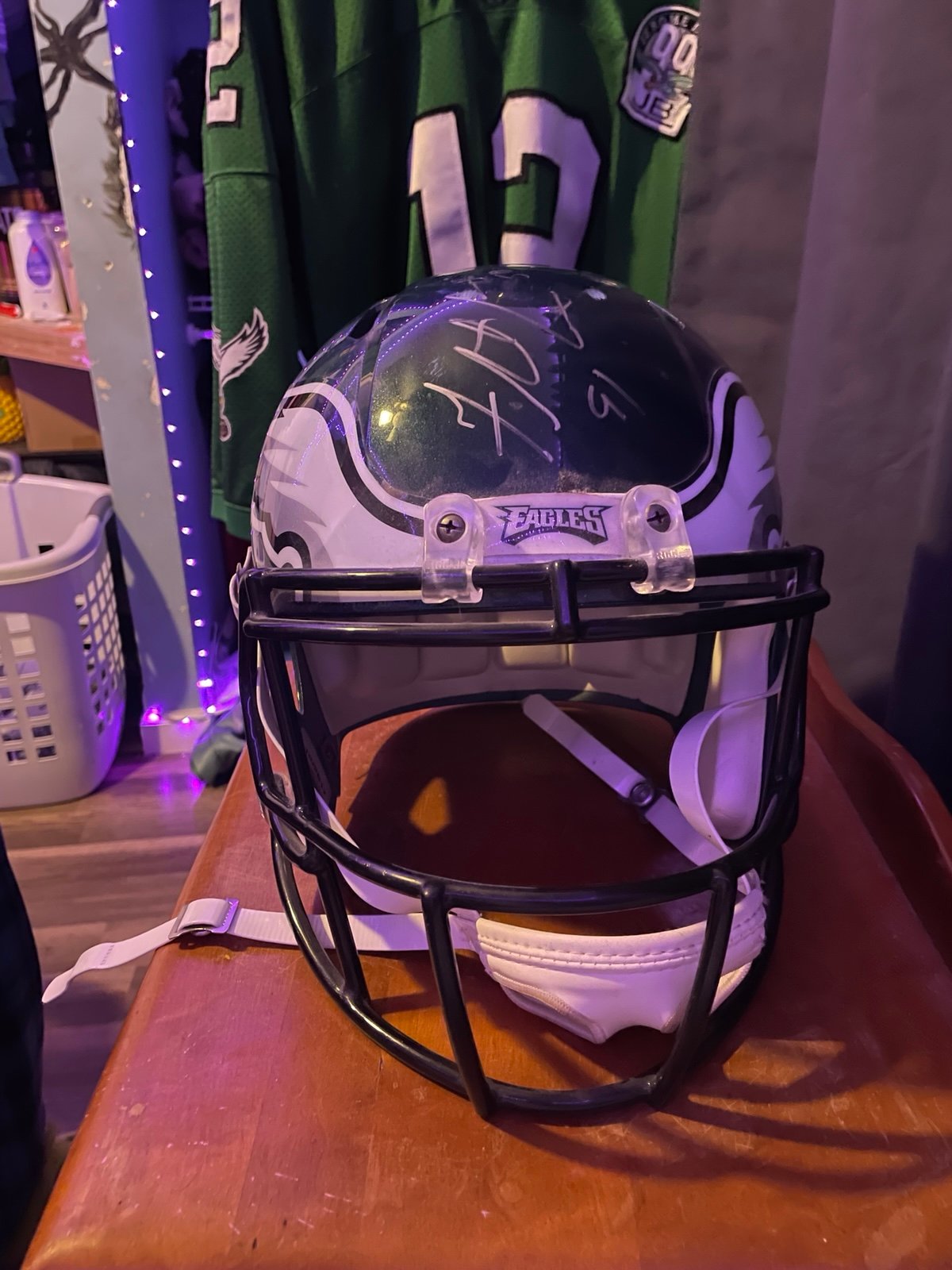 Signed eagles helmet