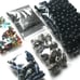 24 Jewelry making supply lot turquoise green black stone glass wood seed beads