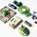 24 Jewelry making supply lot turquoise green black stone glass wood seed beads