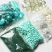 24 Jewelry making supply lot turquoise green black stone glass wood seed beads