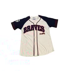 Starter Atlanta Braves Jersey Red White Blue Mens Size Medium Vintage 90s
