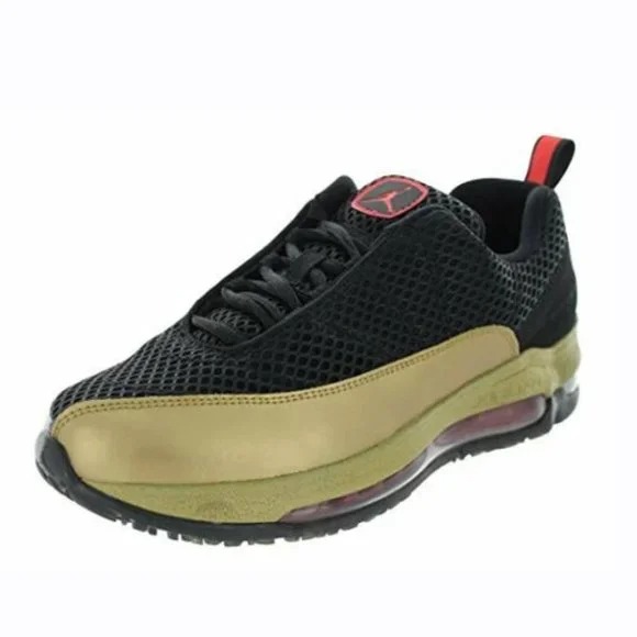 New Air Jordan Comfort A Max 12 Black/Crimson-Metallic Gold Shoe Size 7