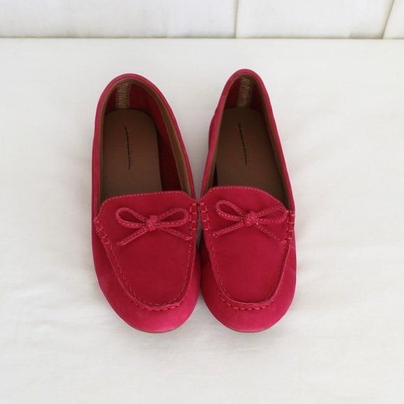 J Crew Factory Nubuck Driving Moccasins Pink New with flaws