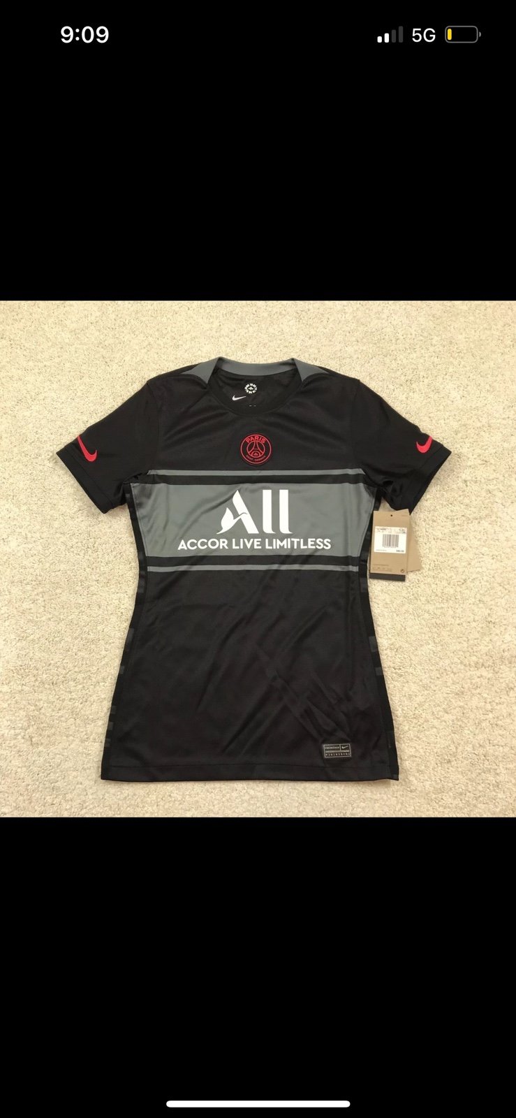 Nike Dri-Fit Paris Saint-Germain Womens XS Soccer Jersey New Black DB6226 011