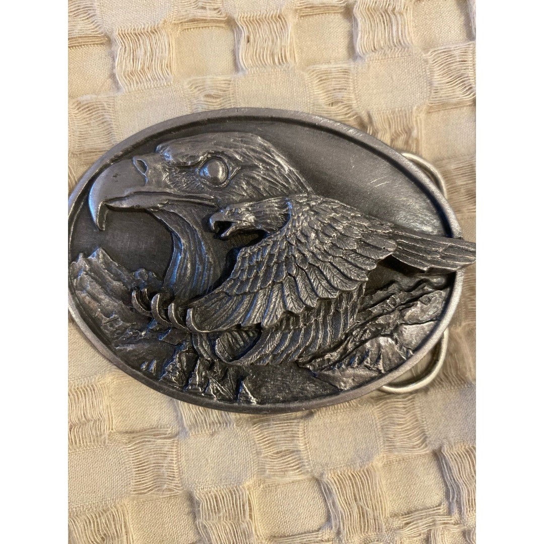RARE 1988 Siskiyou Belt Buckle Eagle & The Hawk John Denver Pewter Y-50 USA