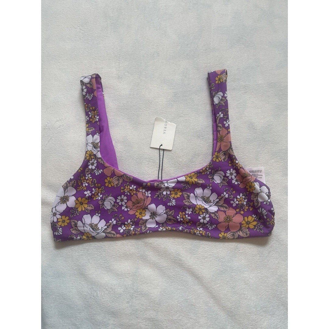 Veronica Beard Celeste Bikini Top In Orchid Multi Sz XS & L New