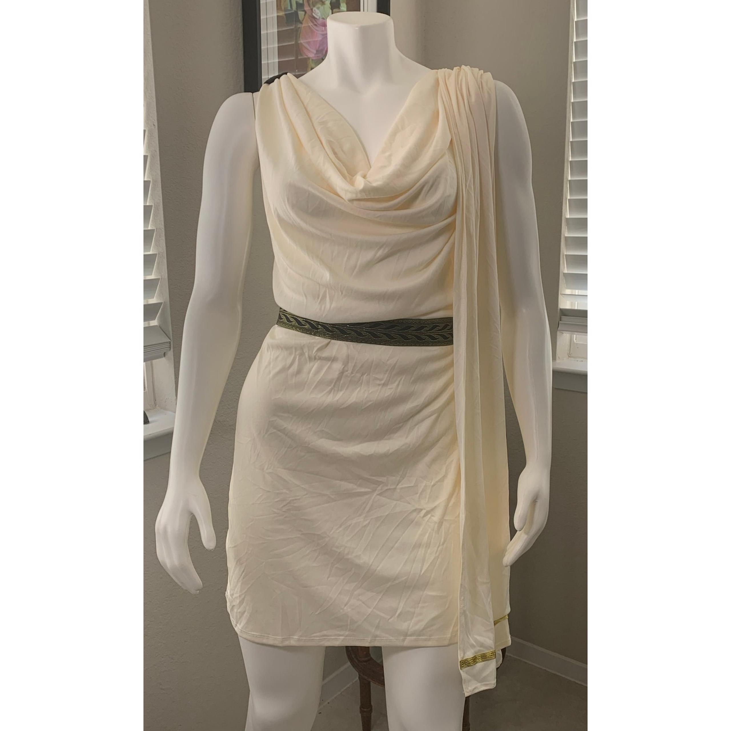 Women's Cream Colored Toga by California Costume sz L