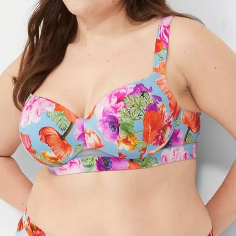 NWT Cacique Floral Shimmer Comfort Bliss Lightly Lined Balconette Bra