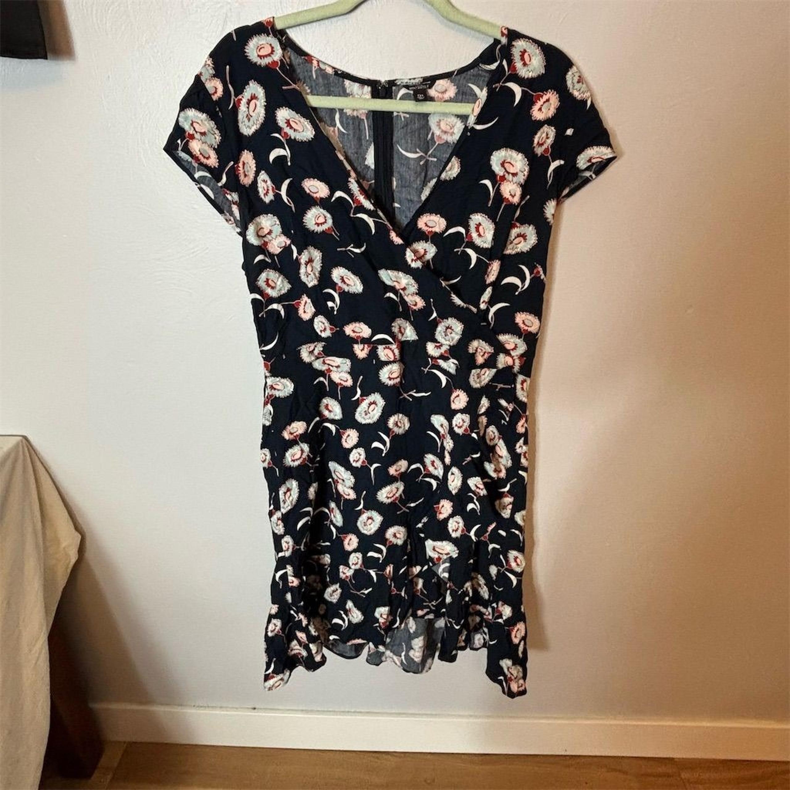 J. Crew Mercantile Women's Floral Ruffle Faux Wrap Dress Size 12 Tall