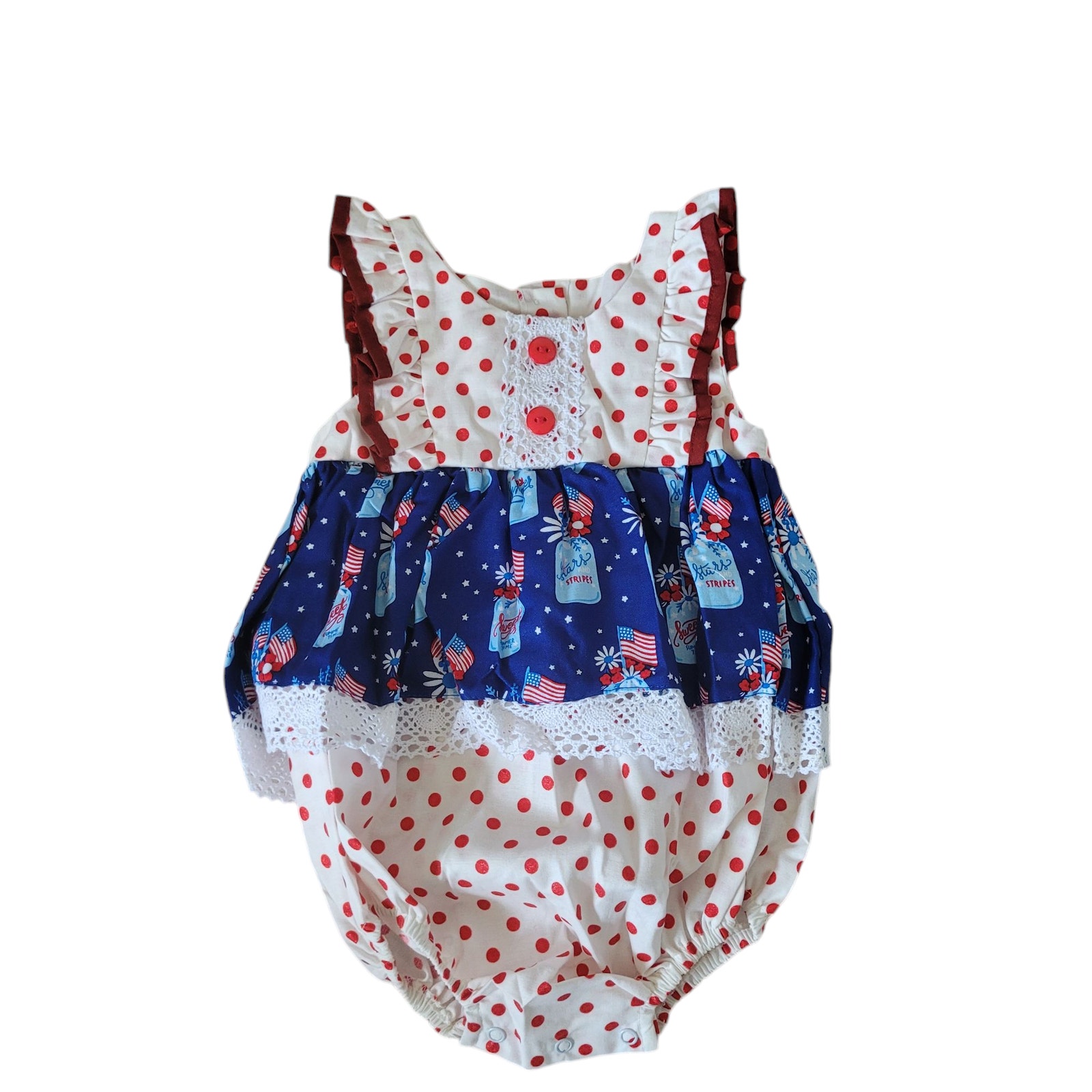 Ricrac & Ruffles 4th of July Bubble Romper